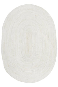 Coast Oval Hand Made Jute Rug - White Wash