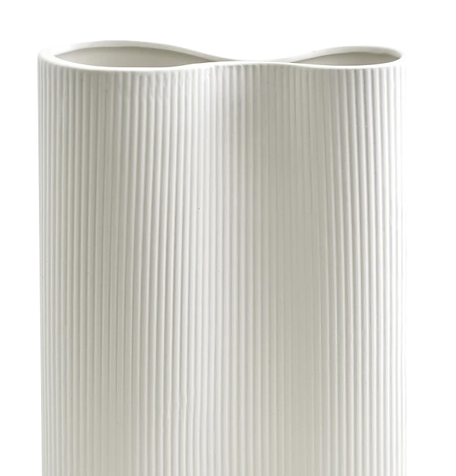 Infinity Ribbed Medium Porcelain Vase - White