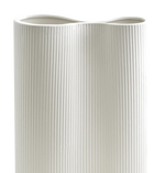 Load image into Gallery viewer, Infinity Ribbed Medium Porcelain Vase - White
