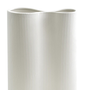 Infinity Ribbed Medium Porcelain Vase - White