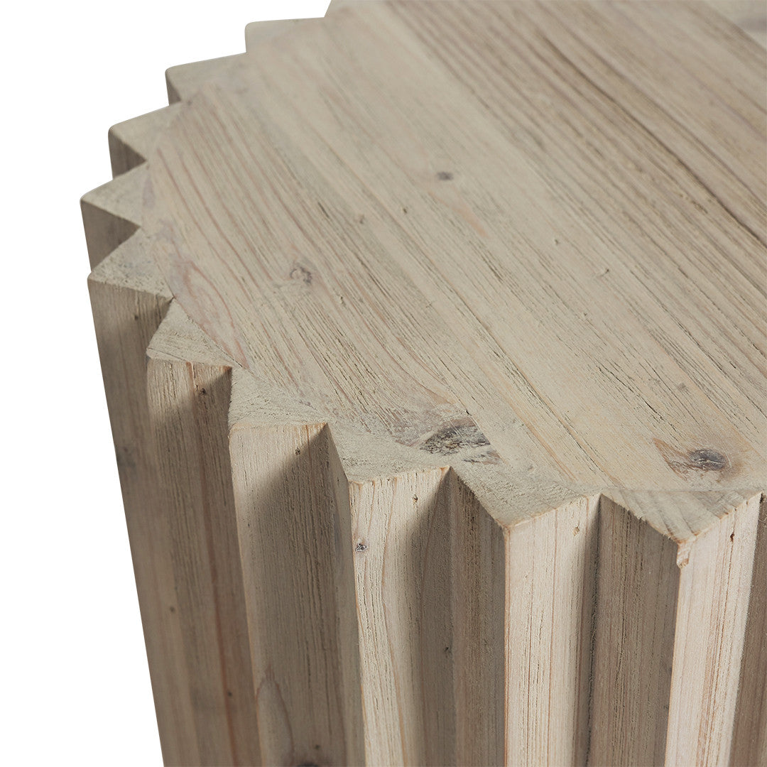 Cornel Round Timber Side Table - Natural