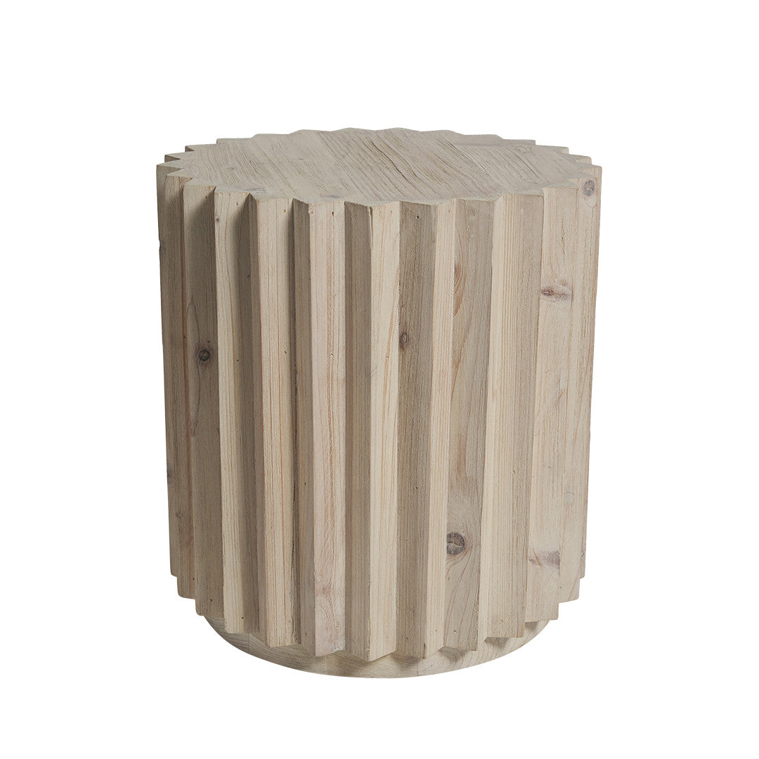 Cornel Round Timber Side Table - Natural