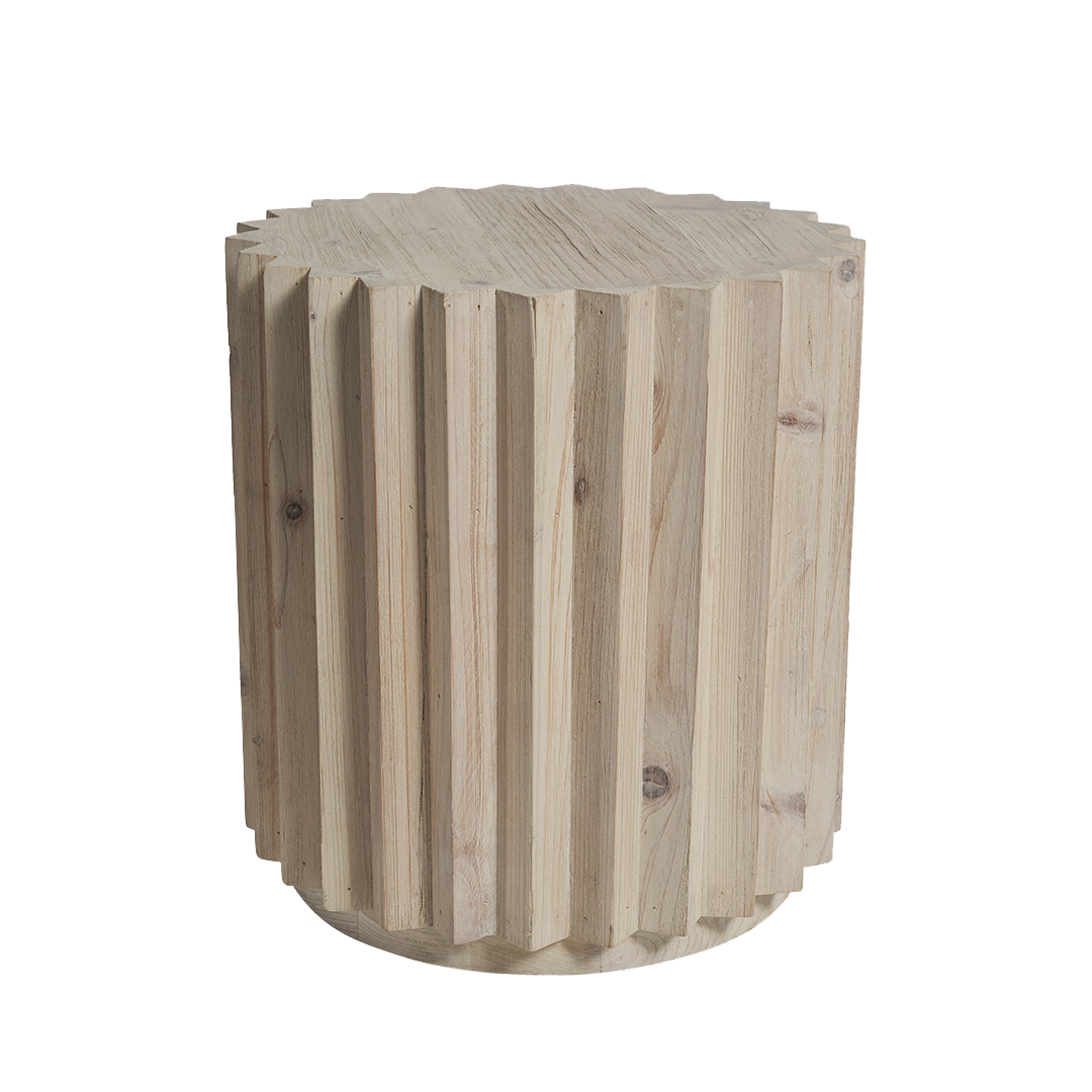 Cornel Round Timber Side Table - Natural
