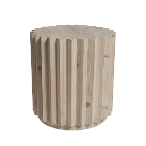 Cornel Round Timber Side Table - Natural