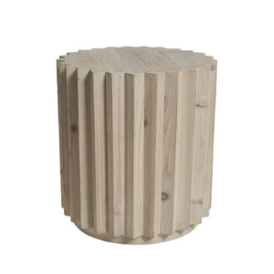 Cornel Round Timber Side Table - Natural
