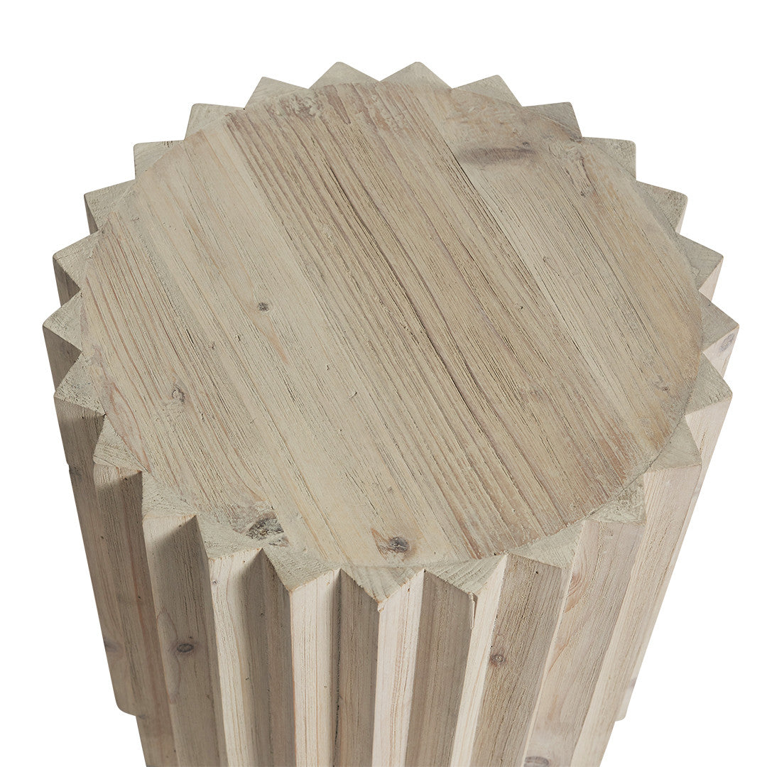 Cornel Round Timber Side Table - Natural