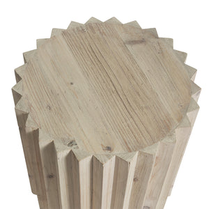 Cornel Round Timber Side Table - Natural