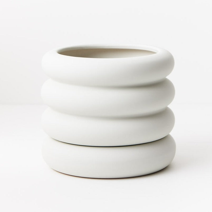 Danica Hand Made Ceramic Planter Pot - Snow