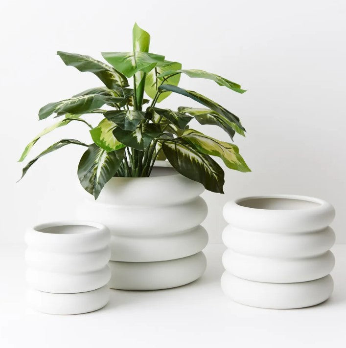 Danica Hand Made Ceramic Planter Pot - Snow