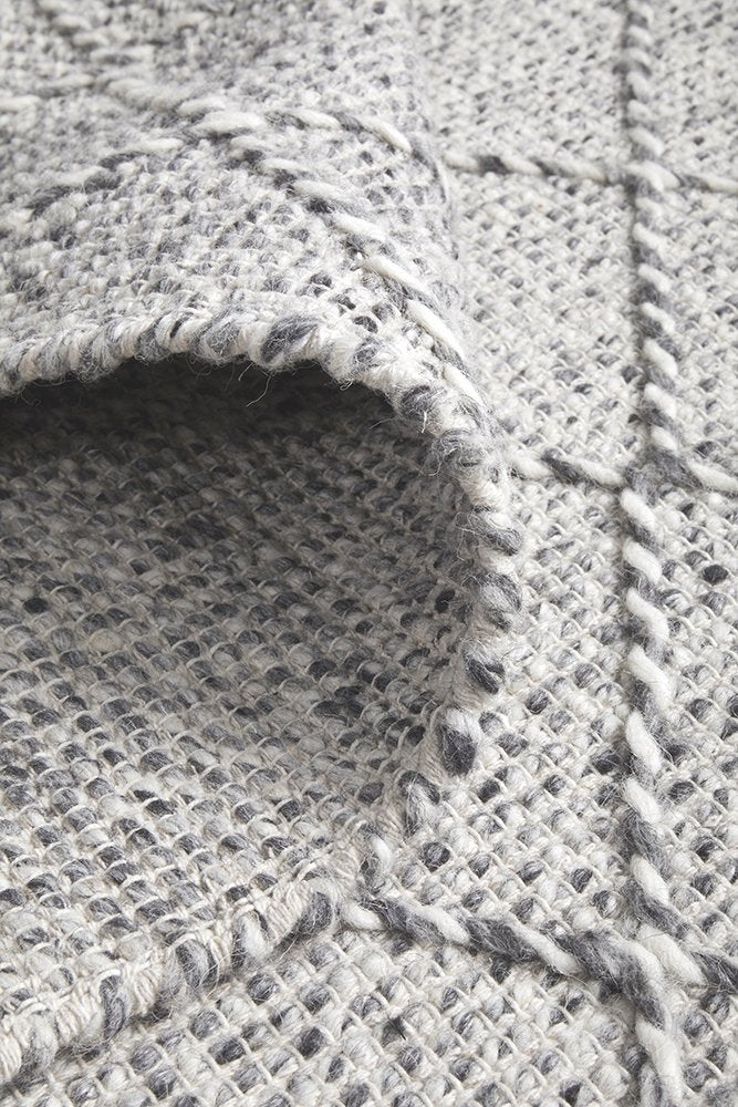 Dante Hand Made Wool Rug - Grey