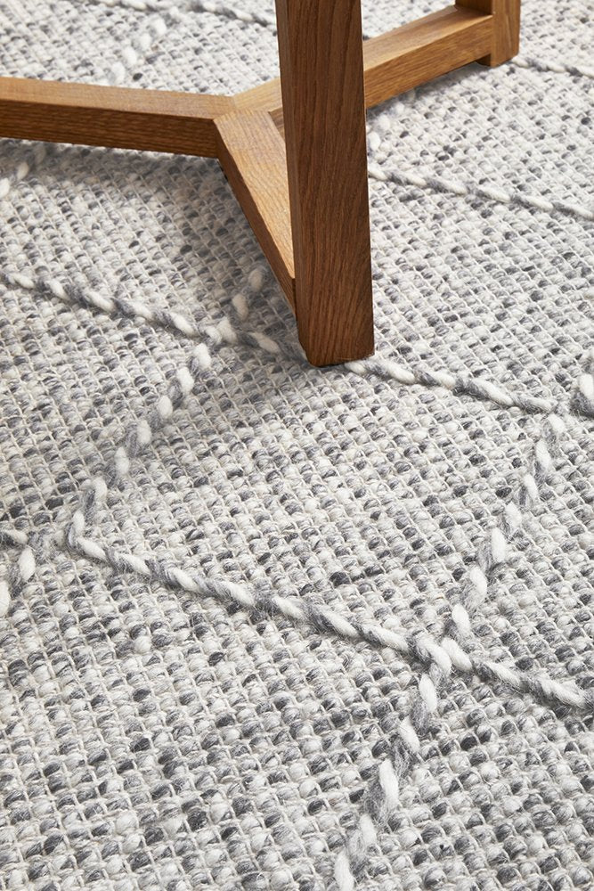 Dante Hand Made Wool Rug - Grey