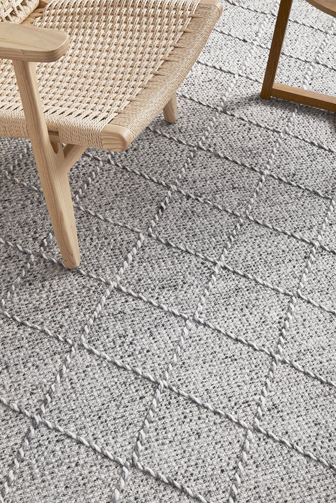 Dante Hand Made Wool Rug - Grey