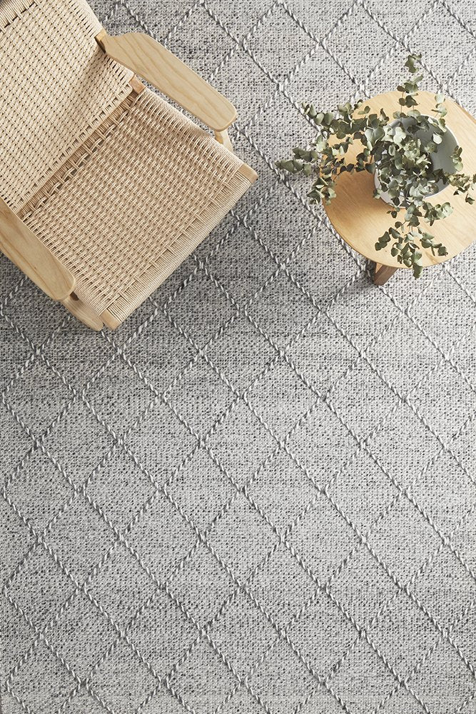 Dante Hand Made Wool Rug - Grey