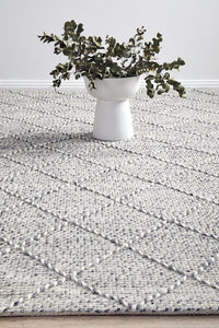 Dante Hand Made Wool Rug - Grey