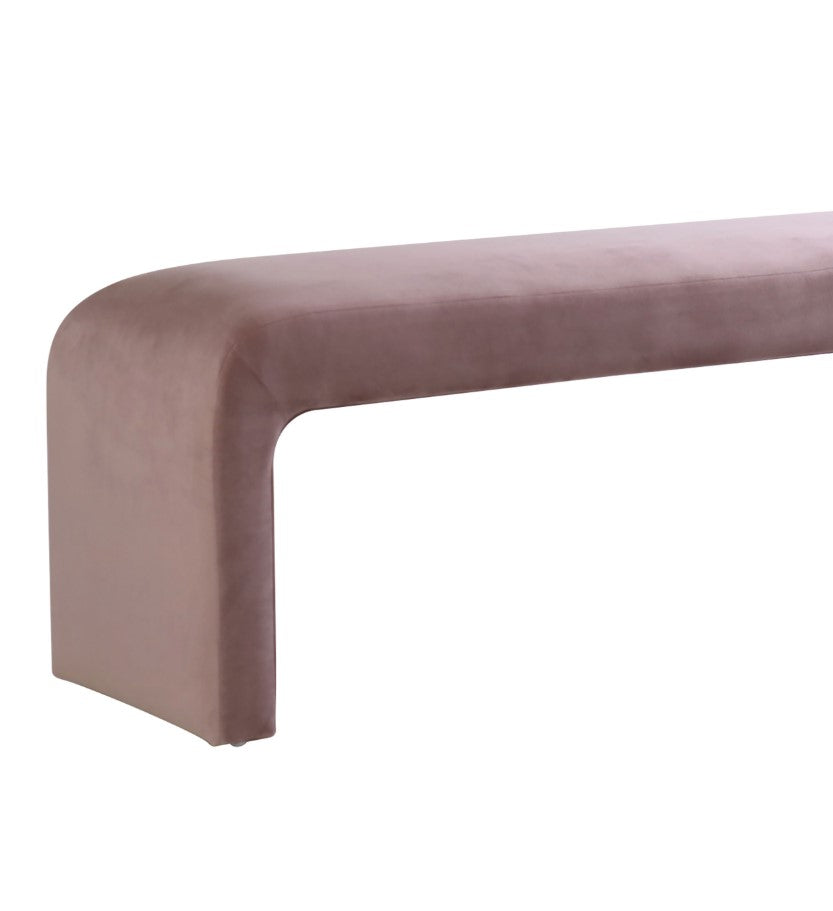 Eloise Velvet Bench Seat Ottoman - Dusty Rose
