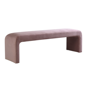 Eloise Velvet Bench Seat Ottoman - Dusty Rose