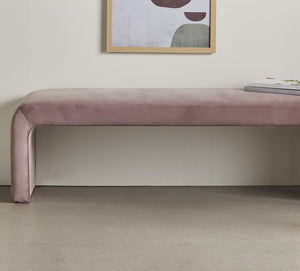 Eloise Velvet Bench Seat Ottoman - Dusty Rose