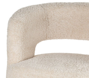Emanuel Fluffy Fabric Armchair - Nougat