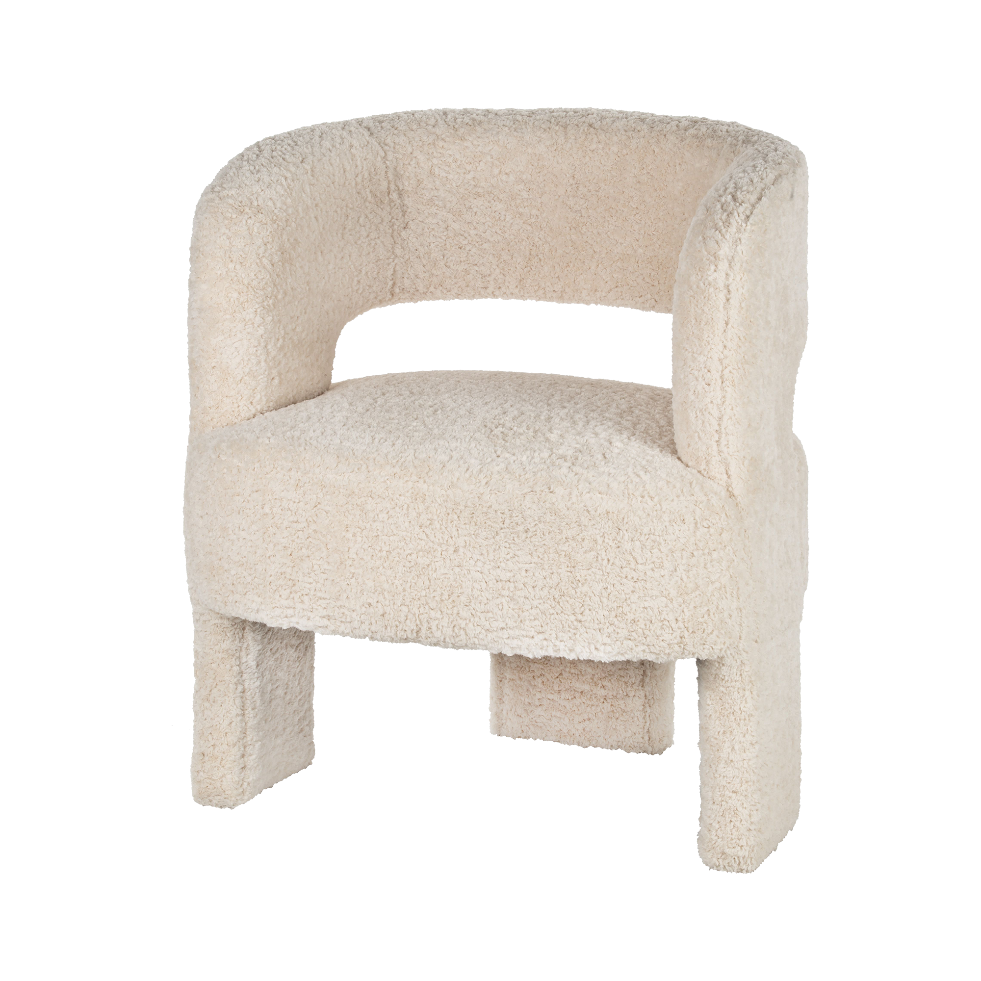Emanuel Fluffy Fabric Armchair - Nougat