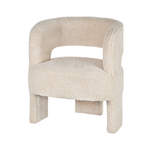 Emanuel Fluffy Fabric Armchair - Nougat