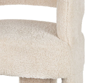 Emanuel Fluffy Fabric Armchair - Nougat