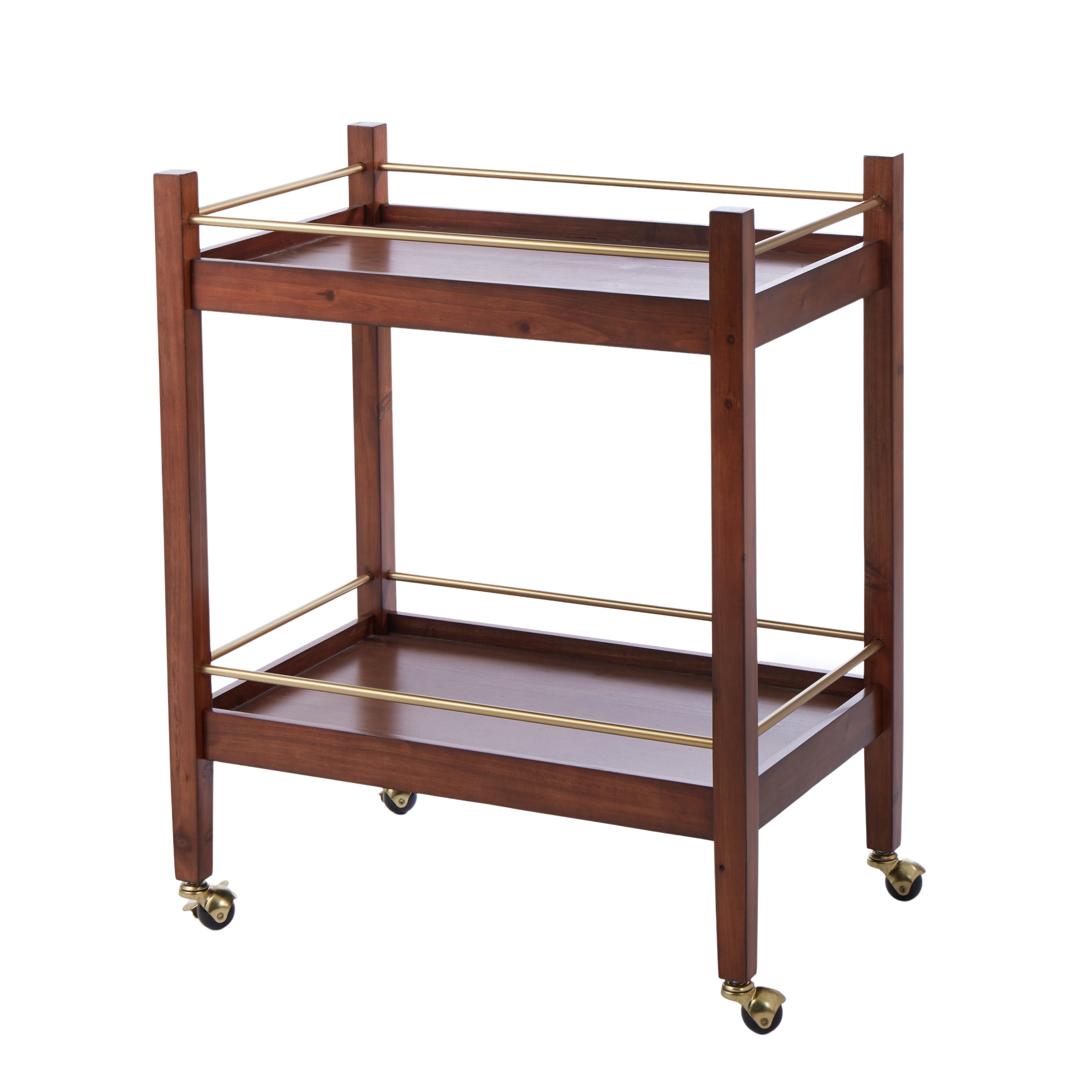 Erika Timber Bar Cart - Walnut