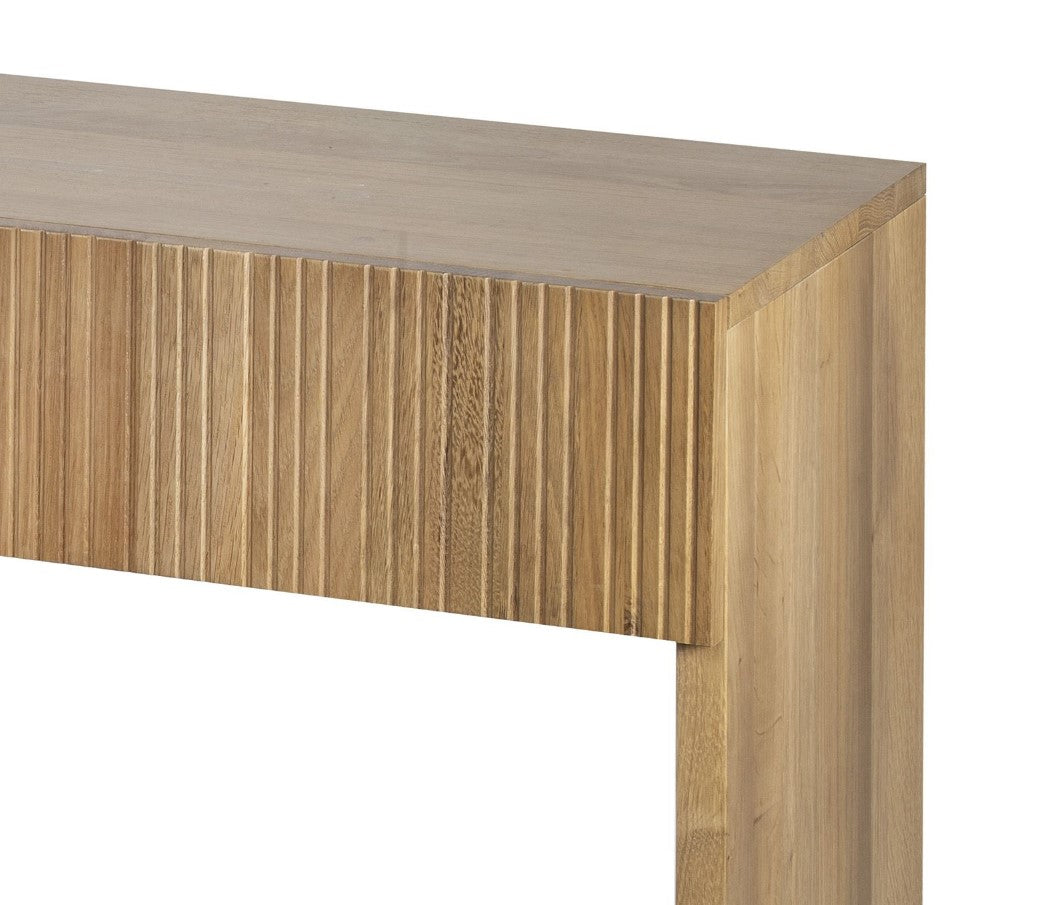 Grand Designs Bright 2 Drawer Oak Timber Console Table - Natural