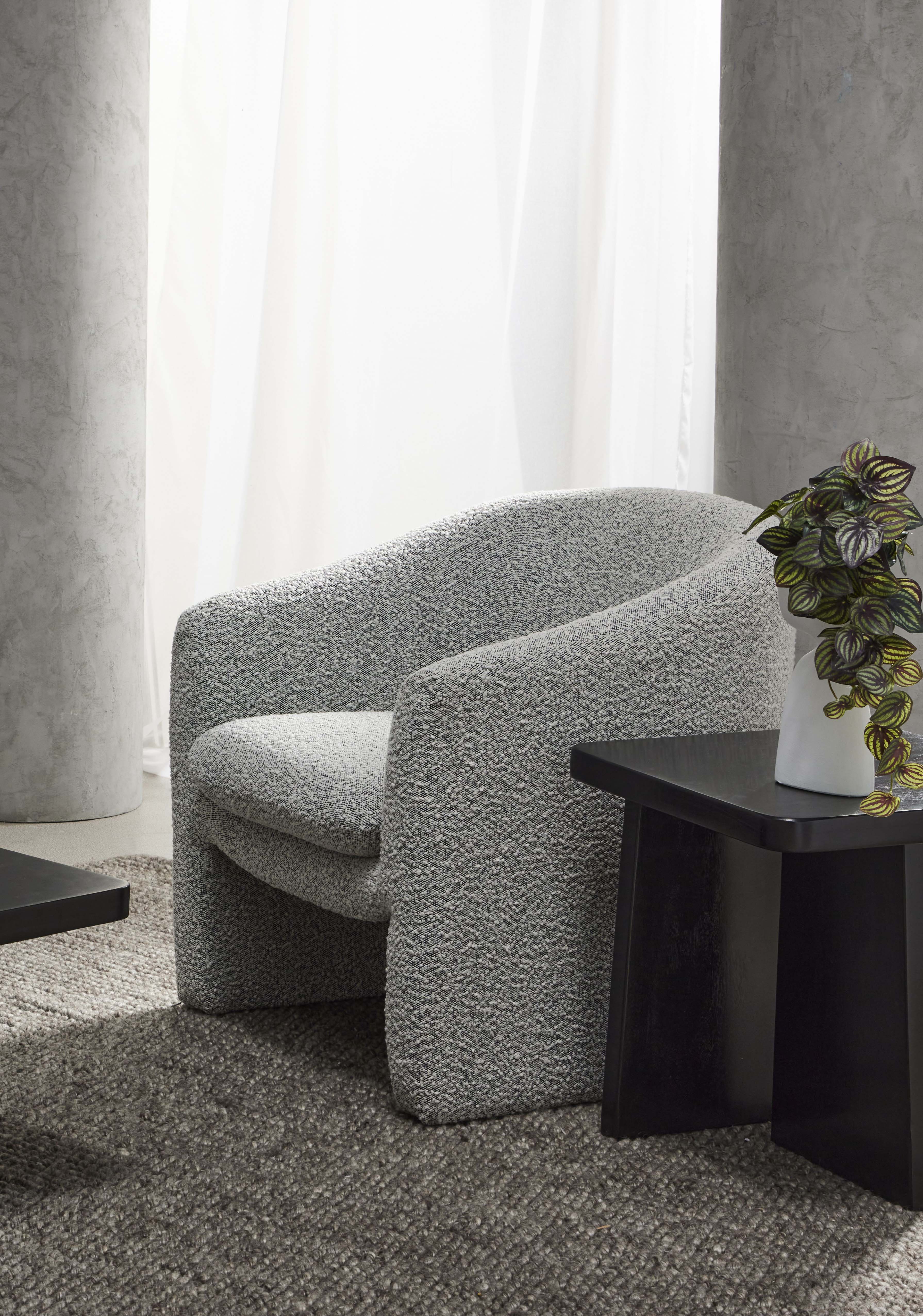 Grand Designs Kinsley Boucle Armchair - White/Black