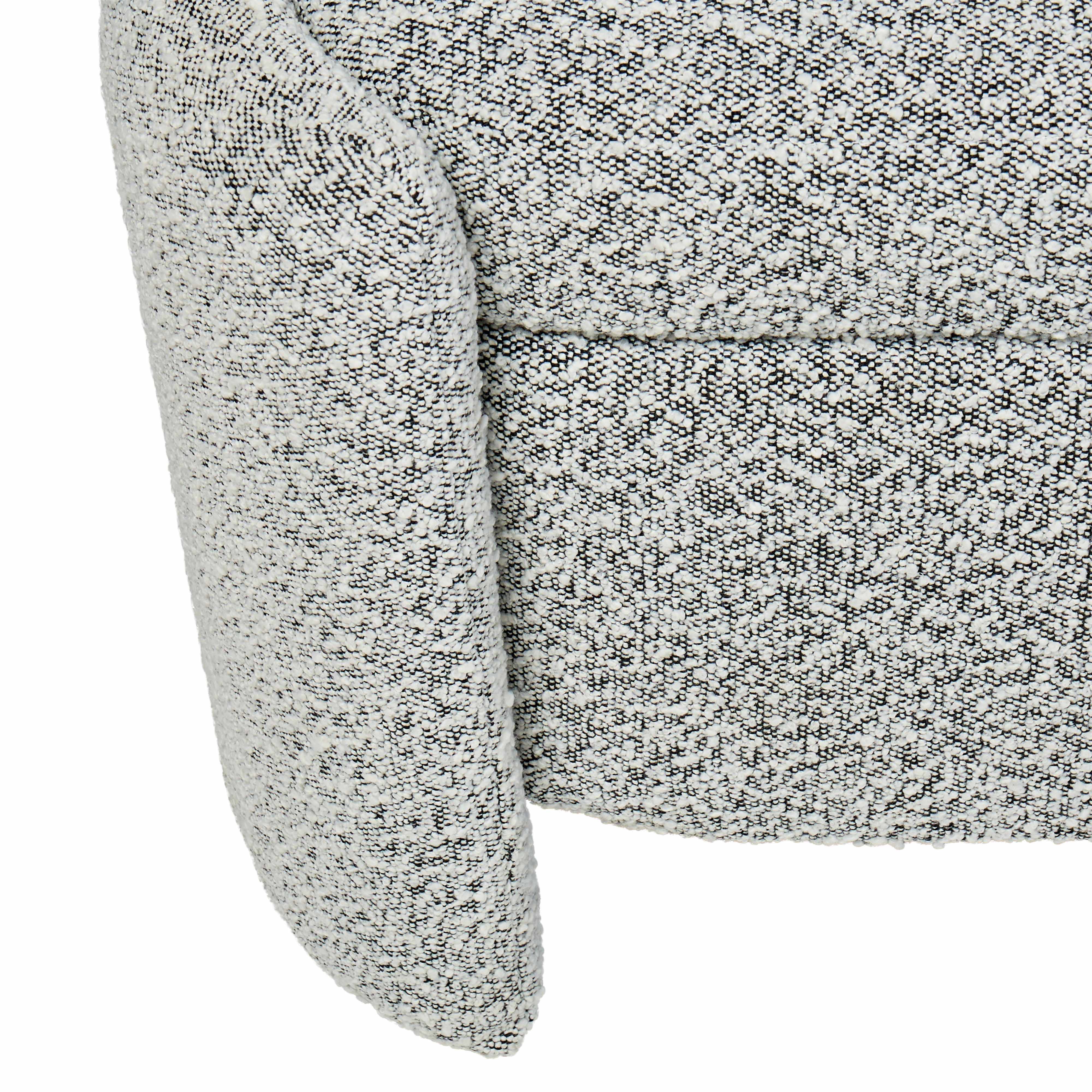 Grand Designs Kinsley Boucle Bench Seat Ottoman - White/Black