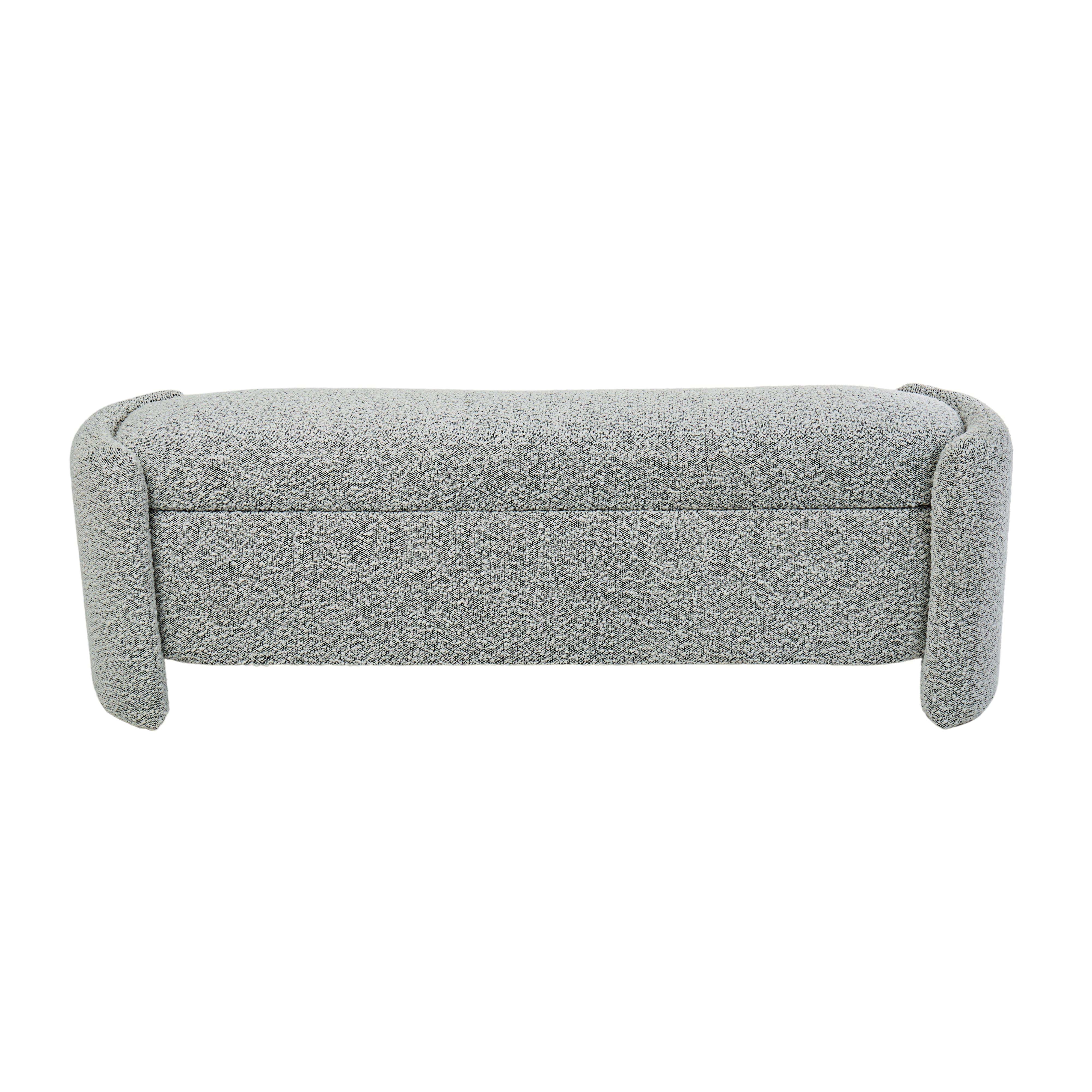 Grand Designs Kinsley Boucle Bench Seat Ottoman - White/Black