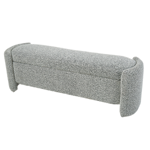 Grand Designs Kinsley Boucle Bench Seat Ottoman - White/Black