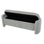 Load image into Gallery viewer, Grand Designs Kinsley Boucle Bench Seat Ottoman - White/Black
