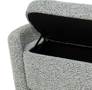 Grand Designs Kinsley Boucle Bench Seat Ottoman - White/Black
