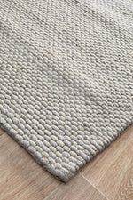 Load image into Gallery viewer, Hive Hand Made Wool Rug - Grey
