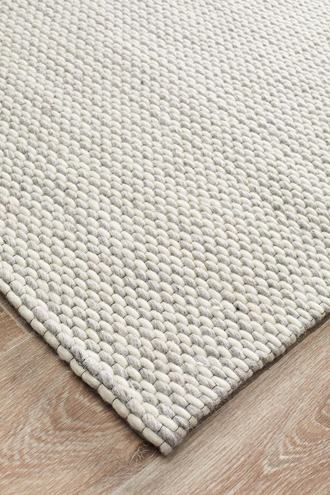 Hive Hand Made Wool Rug - Silver