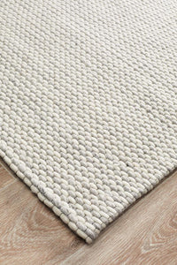 Hive Hand Made Wool Rug - Silver