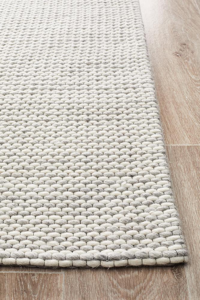 Hive Hand Made Wool Rug - Silver