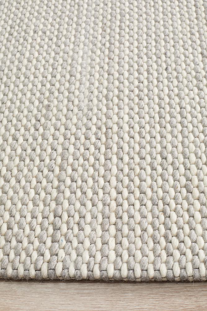 Hive Hand Made Wool Rug - Silver