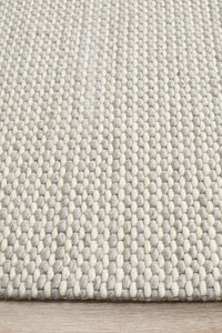 Hive Hand Made Wool Rug - Silver