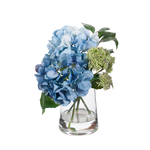 Load image into Gallery viewer, Hydrangea Sedum Mix In Glass Vase Artificial Plant
