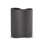Load image into Gallery viewer, Infinity Ribbed Medium Porcelain Vase - Charcoal
