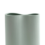 Load image into Gallery viewer, Close-up view of gorgeous  Infinity Ribbed Medium Porcelain Vase-Mint
