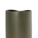 Load image into Gallery viewer, Infinity Ribbed Medium Porcelain Vase - Moss
