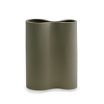 Load image into Gallery viewer, Infinity Ribbed Medium Porcelain Vase - Moss
