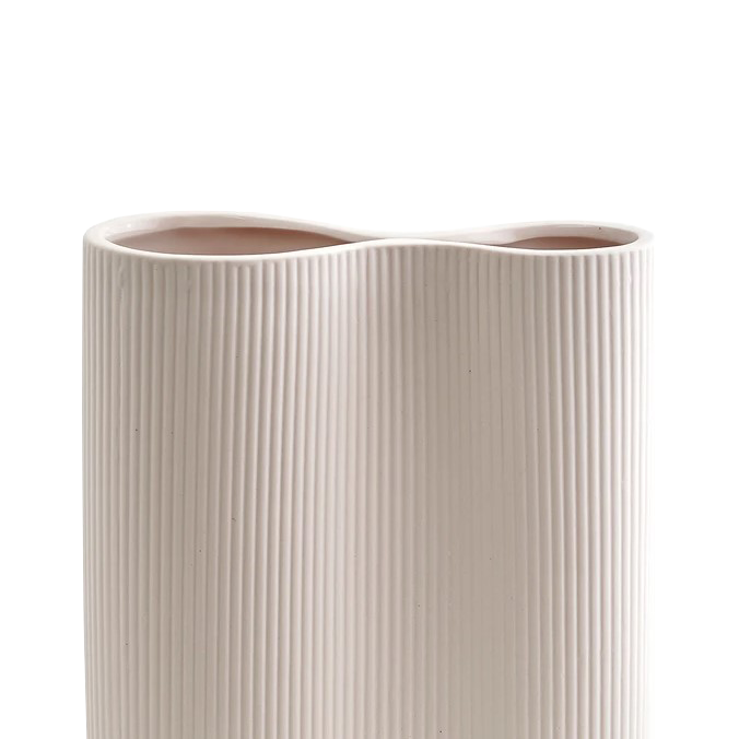 Infinity Ribbed Medium Porcelain Vase - Nude