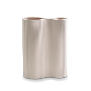 Infinity Ribbed Medium Porcelain Vase - Nude