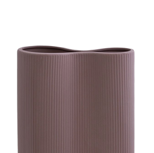 Infinity Ribbed Medium Porcelain Vase - Plum