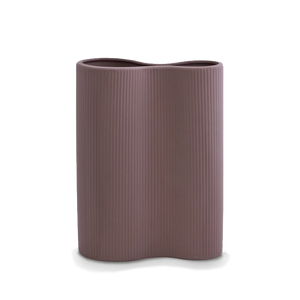 Infinity Ribbed Medium Porcelain Vase - Plum