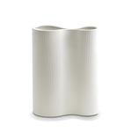 Load image into Gallery viewer, Infinity Ribbed Medium Porcelain Vase - White
