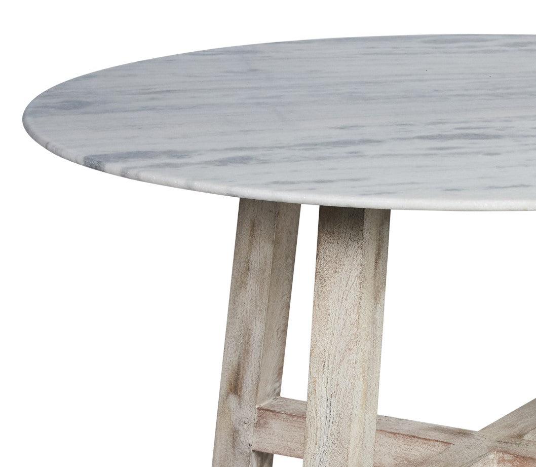 Irving Round 1.5m Marble Dining Table - Natural